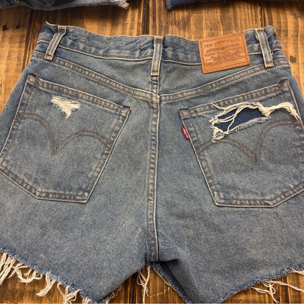 Levi's Distressed Blue Denim Shorts